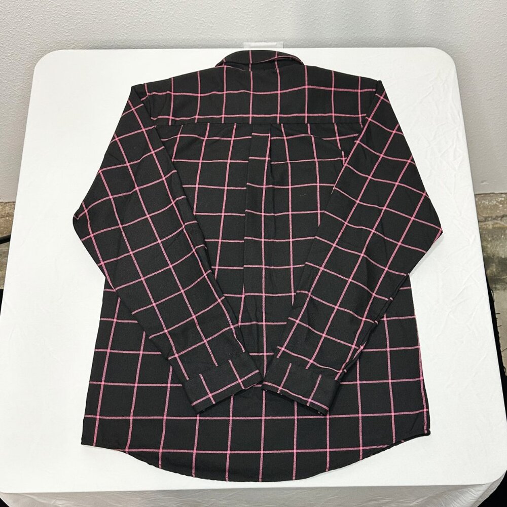 DIXXON FLANNEL COMPANY “HOPE” black and pink plaid flannel - Picture 4 of 7